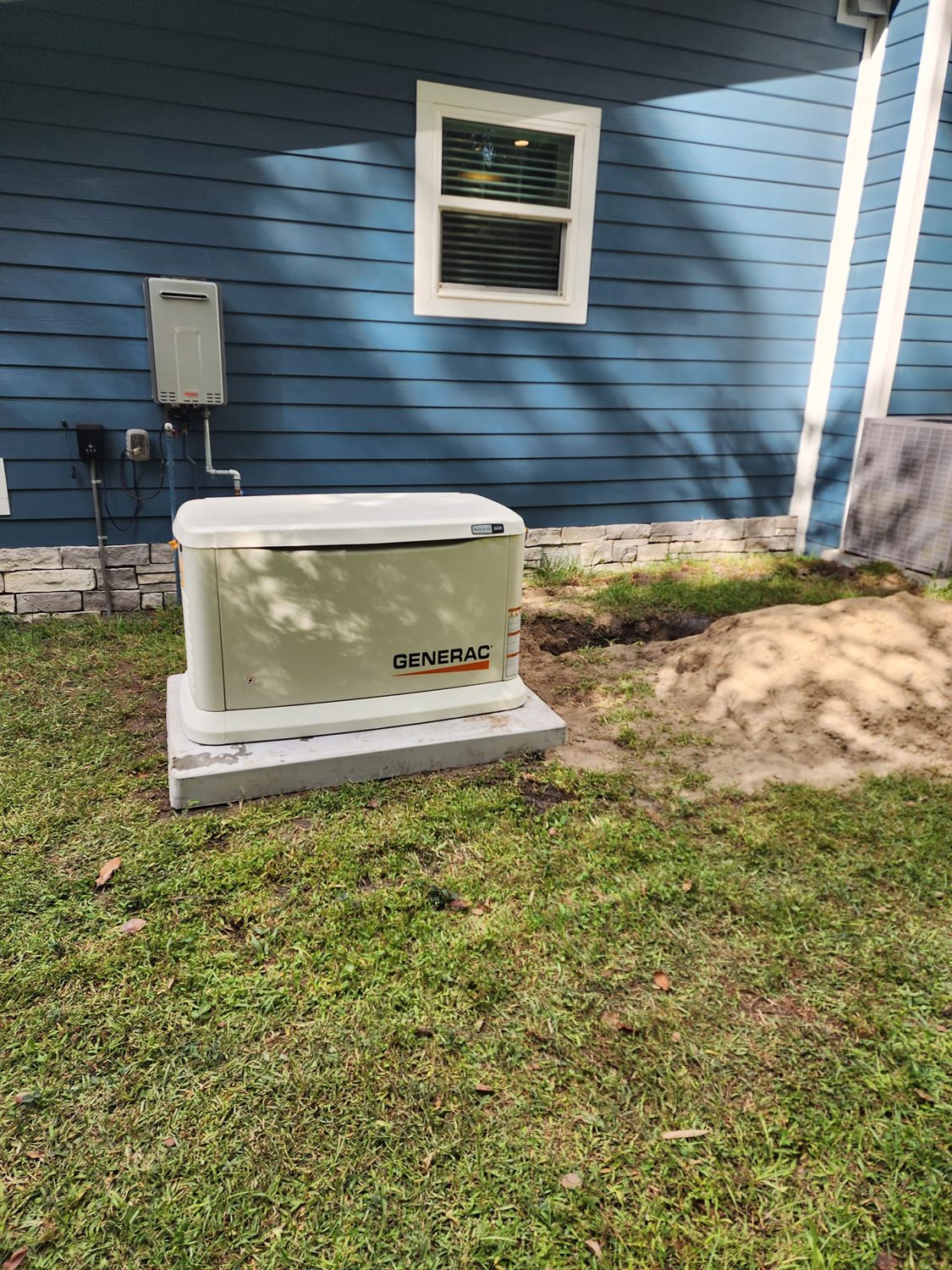 Whole-home Generac standby generator, completed residential install