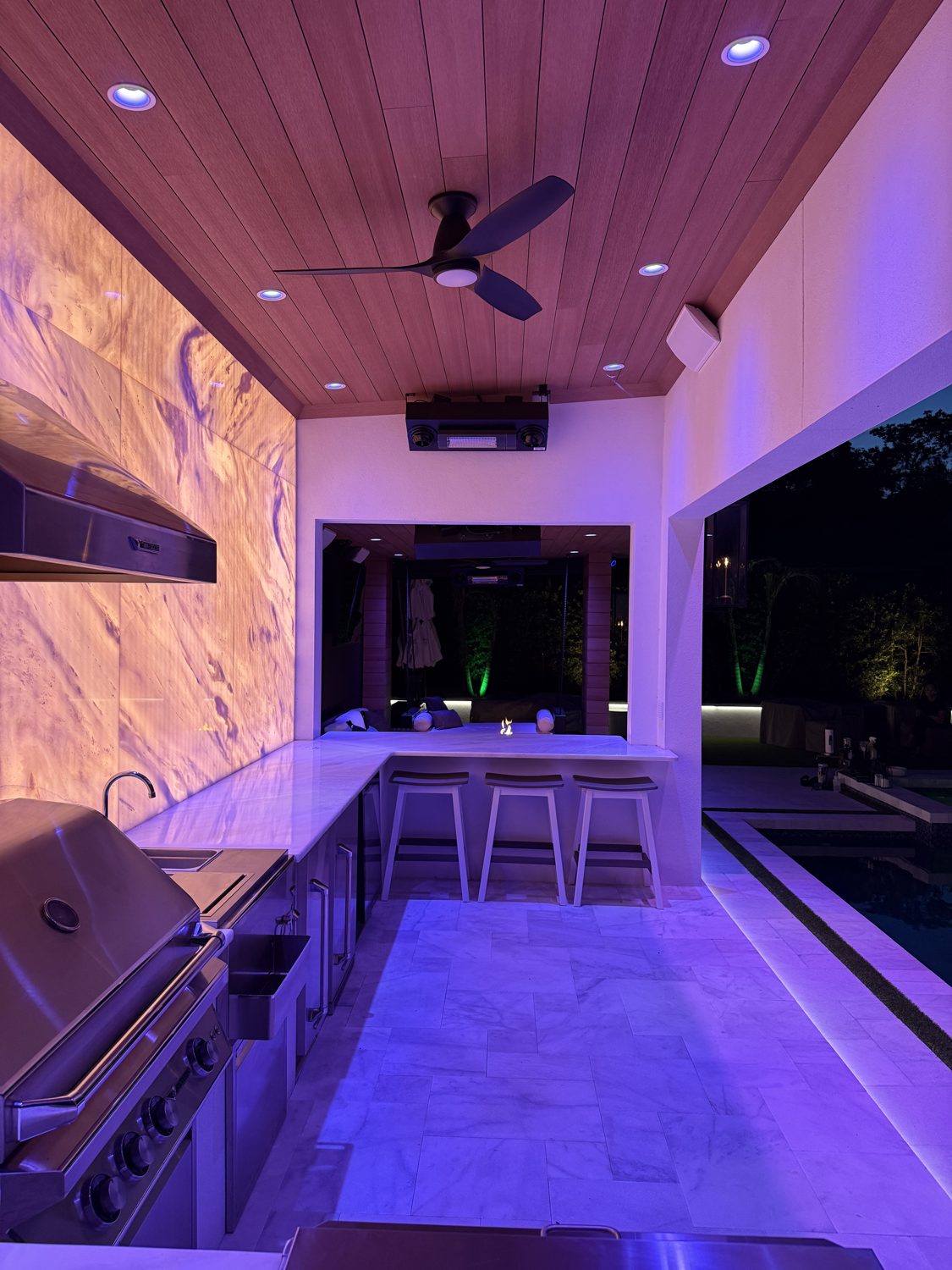 Dramatic custom architectural lighting in a finished Polk County build